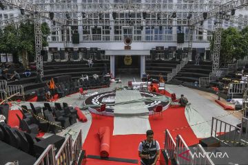 Persiapan tempat debat capres dan cawapres Pemilu 2024