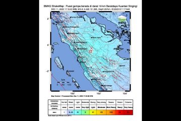 BMKG: Gempa M5,8 guncang barat daya Kuantan Singingi, Riau