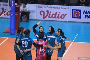 Tim putri DKI Jakarta dan Jatim ke semifinal Kejurnas Voli Junior 2023