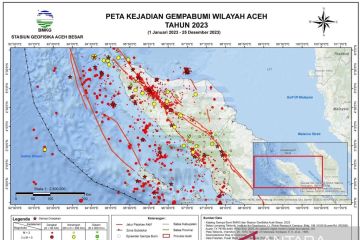 BMKG catat Aceh alami 1.202 kali gempa bumi sepanjang 2023