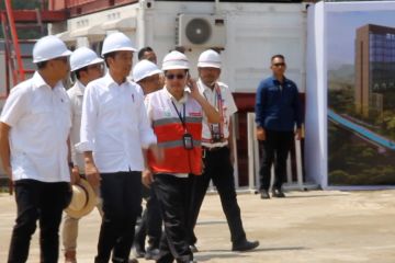 Jokowi tinjau pembangunan Hotel Nusantara di IKN
