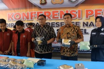 Polda Sumsel ringkus 4 tersangka kurir narkoba 38 kg dari Pekanbaru