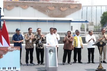 Presiden Jokowi resmikan stasiun pompa air terbesar di Indonesia