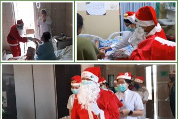 Sinterklas berbagi kebahagiaan Natal di rumah sakit
