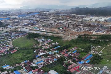 Pemukiman di kawasan lingkar industri tambang nikel Morowali