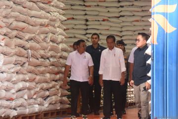 Presiden Jokowi tinjau penyaluran beras di Banten