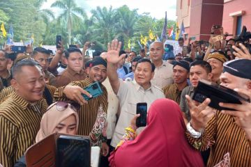 Capres Prabowo disambut dengan Reog Ponorogo di Jambi