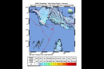 BMKG: Gempa magnitudo 5,3 guncang barat daya Kaimana Papua Barat