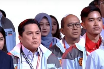 Erick Thohir dan Kaesang hadir dukung Gibran dalam debat keempat