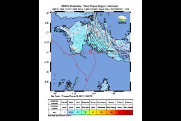 BMKG: Gempa 5,4 guncang wilayah barat daya Kaimana, Papua Barat