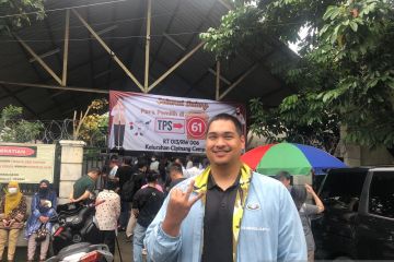 Dito Ariotedjo gunakan hak pilih di TPS 61 Cipinang Cempedak