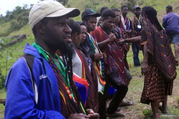 Pemungutan suara dengan sistem noken di Papua Pegunungan
