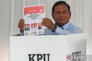 Prabowo coblos Pemilu 2024 