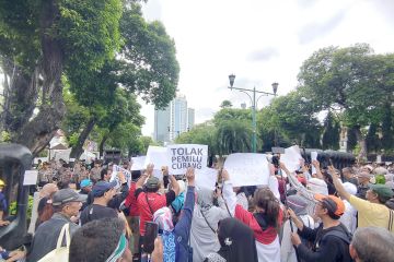 Aksi di depan KPU RI sebabkan kemacetan di Jalan HOS Cokroaminoto