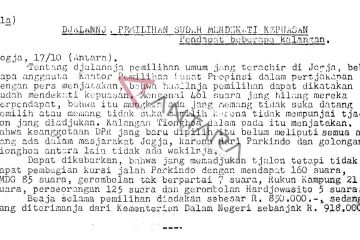 Djalannja pemilihan sudah mendekati kepuasan