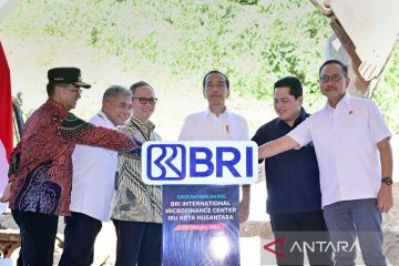 Presiden Jokowi Groundbreaking BRI International Microfinance Center di IKN