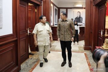 AHY sowan ke kantor Prabowo, pertemuan berlangsung tertutup