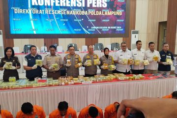 Polda Lampung ungkap dua jaringan narkotika asal Malaysia