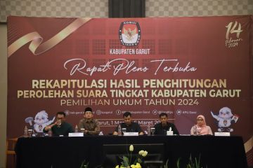 Rekapitulasi penghitungan suara pemilu tingkat KPU Garut tuntas