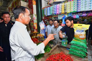 Presiden cek harga pangan di Pasar Gelugur Rantauprapat Sumatera Utara