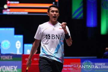 Jonatan susul langkah Ginting ke perempat final All England