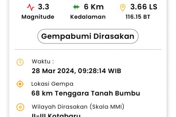 BPBD: Warga tak rasakan gempa di Kotabaru