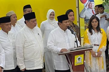 Airlangga sebut belum bahas kursi menteri dengan Prabowo