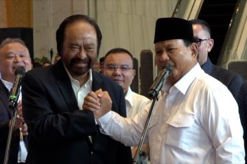 Prabowo temui Surya Paloh: Sesudah pertandingan, kita bekerja sama