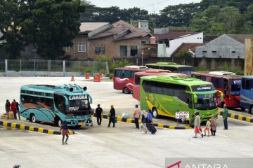 Arus mudik Lebaran di Terminal Rajabasa