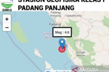 Getaran gempa M4,6 Pesisir Selatan terasa hingga Padang