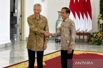 Presiden Jokowi sambut kunjungan PM Singapura di Istana Bogor