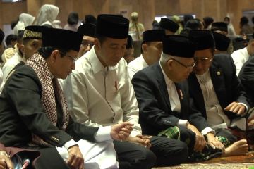 Presiden dan wapres shalat Idul Fitri di Masjid Istiqlal