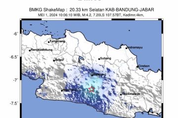 BMKG: Getaran gempa di Bandung timbul akibat aktivitas sesar Garut