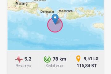 Gempa magnitudo 5.2 guncang Lombok NTB