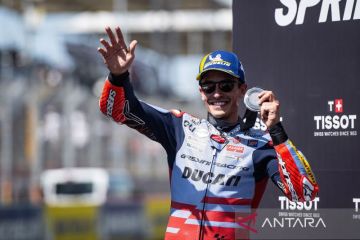 Marc Marquez incar kemenangan usai raih podium sprint race di MotoGP Prancis