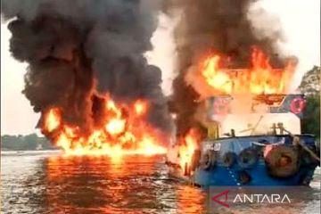 Tiga ABK alami luka bakar akibat tugboat terbakar di Barsel