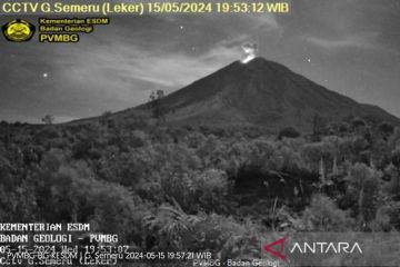 Gunung Semeru kembali erupsi dengan letusan setinggi 600 meter