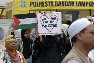 Aksi bela Palestina di Lampung
