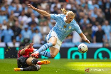 Haaland gagal lagi cetak gol di laga final keenamnya bersama City