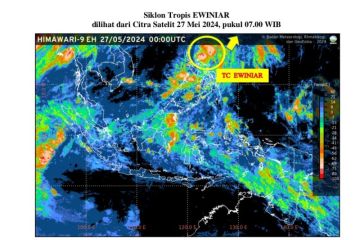 BMKG: Siklon tropis Ewiniar tak berdampak di Indonesia mulai Selasa