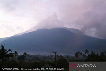 Gunung Lewotobi Laki-Laki erupsi tiga kali pada Sabtu pagi