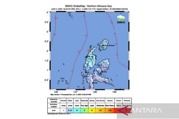 Gempa 5,1 magnitudo terjadi di Maluku Utara
