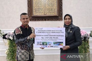 Pemkab Nagan Raya terima dividen Rp2 miliar dari Bank Aceh Syariah