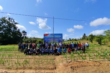 Kapuspotdirga serahkan bantuan bibit cabai, alat pertanian hingga sembako kepada kelompok tani Sinar Jaya