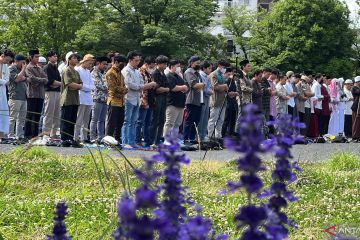 Buat suasana berbeda, Muslim di Jepang shalat Idul Adha di Kayaba Park