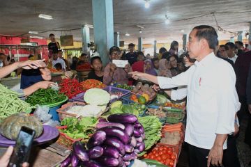 Jokowi tinjau pasar di Kotawaringin Timur pastikan harga pangan stabil