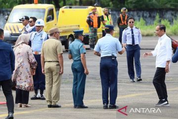 Forkopimda Sulsel sambut Presiden Jokowi di Pangkalan TNI Sulhas