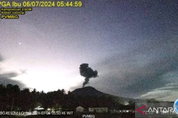 Gunung Ibu di Halmahera meletus hembuskan abu 1 kilometer pagi ini
