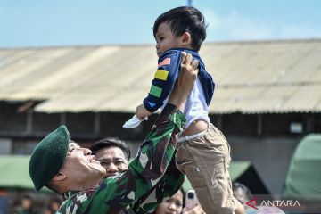 Bertugas 16 bulan di perbatasan RI-PNG, prajurit Raider Yonif 200/Bhakti Negara tiba kembali di Palembang