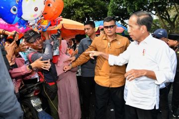 Kunjungan Presiden ke Pasar Sentral Kotabumi disambut warga Lampung